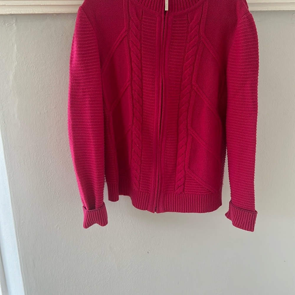 Women's Pink Cable Knit Sweater
